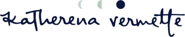 Katherena Vermette's wordmark featuring phases of the moon atop the author's name in a handwritten font.